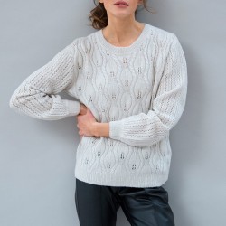 Pull maille ajourée manches longues