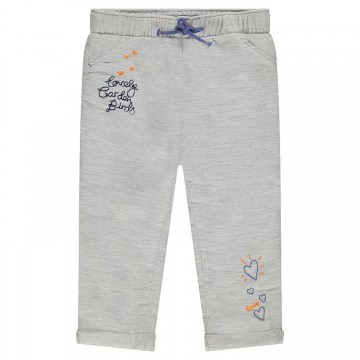 Pantalon en coton armuré brodé bébé fille