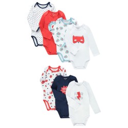 Lot de 7 bodies en coton bio bébé garçon