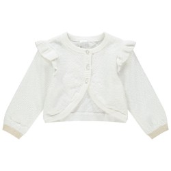 Gilet en tricot à emmanchures volantées bébé fille