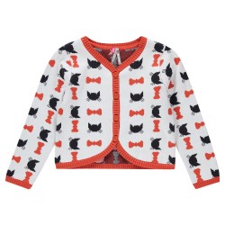 Gilet jacquard imprimé fille