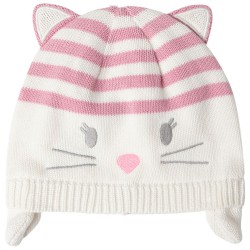 Bonnet en tricot doublé jersey bébé fille