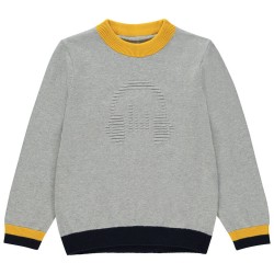 Pull en tricot avec casque en relief garçon