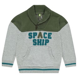 Pull en tricot avec col zippé garçon