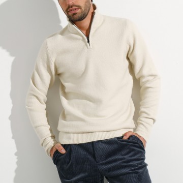 Pull col montant zippé en jersey avec polyester recyclé(1)