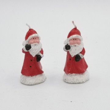 Lot de 2 bougies Personnage village de Noël