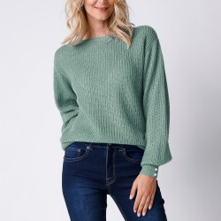 Pull col bateau, toucher mohair