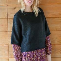 Pull boite manches courtes, toucher mohair