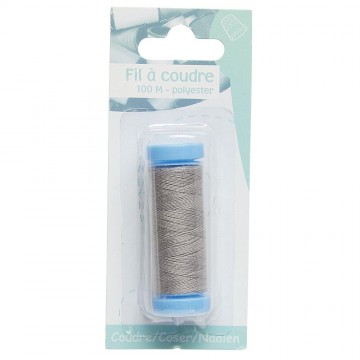 Fil à coudre polyester gris 100 m