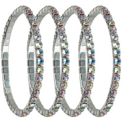 Rond de serviette strass ivoire x4