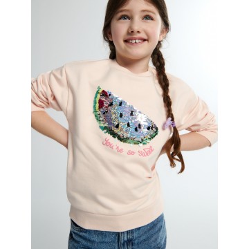 Sweat sequins magiques fille