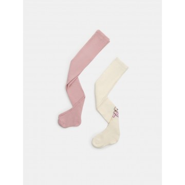 Lot de 2 paires de collants bébé fille