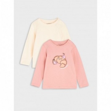 Lot de 2 tee-shirts manches longues bébé fille