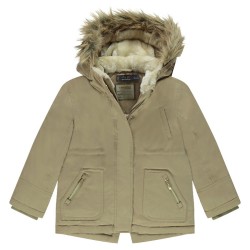 Parka longue déperlante doublée sherpa fille