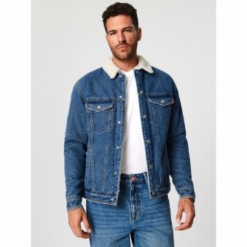 Veste en denim doublée sherpa