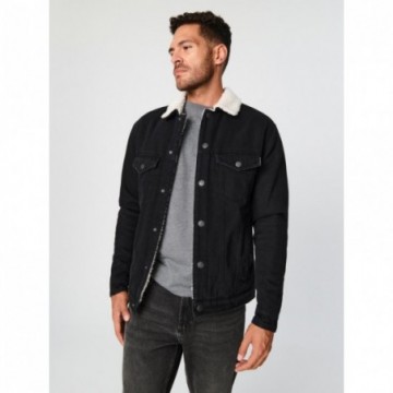 Veste en denim doublée sherpa