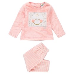 Pyjama en sherpa et velours "SmileyWorld" bébé fille