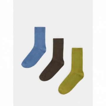 Lot de 3 paires de chaussettes en tricot côtelé