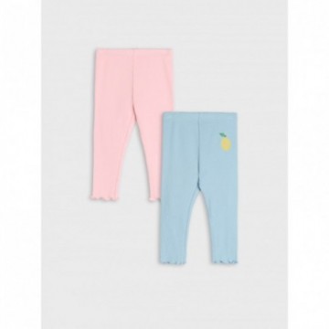 Lot de 2 leggings bébé fille