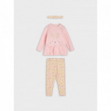 Ensemble pantalon, tee-shirt et bandeau bébé fille