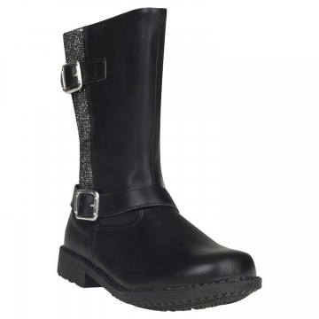 Bottes effet cuir avec zip fille