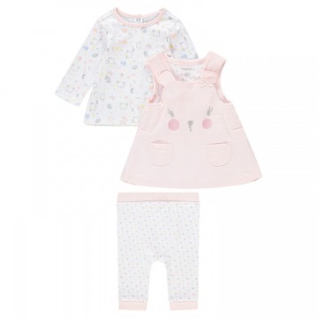 Ensemble tee-shirt, robe et legging bébé fille