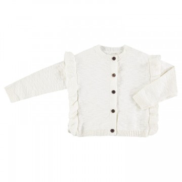 Gilet en tricot fantaisie avec volants fille