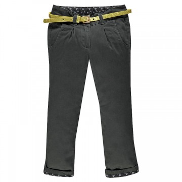 Pantalon esprit chino à ceinture amovible fille