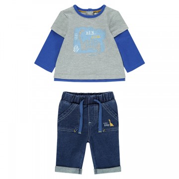 Ensemble tee-shirt effet 2 en 1 et jeans bébé garçon