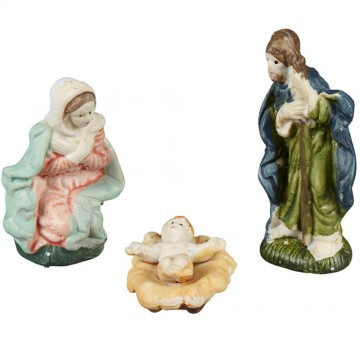 Lot de 3 santons pour crèche de Noël