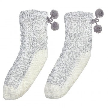 Chaussons chaussettes antidérapants doublés sherpa fille