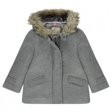 Manteau drap de laine doublé velours fille