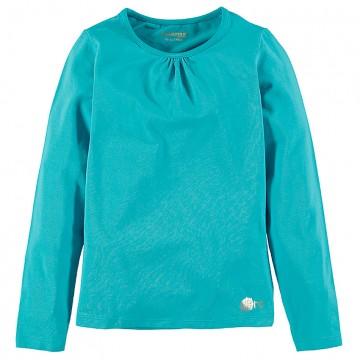 Tee-shirt col rond en coton stretch fille