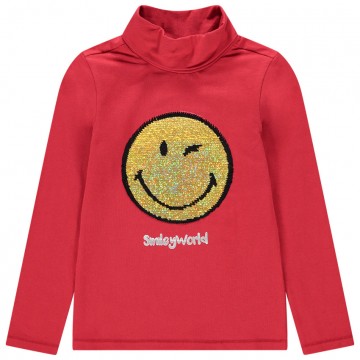 Sous-pull coton bio "SmileyWorld" en sequins magiques fille