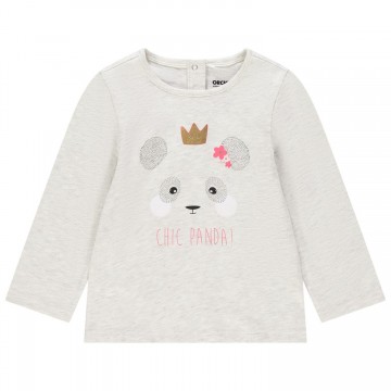 Tee-shirt manches longues en coton bio bébé fille