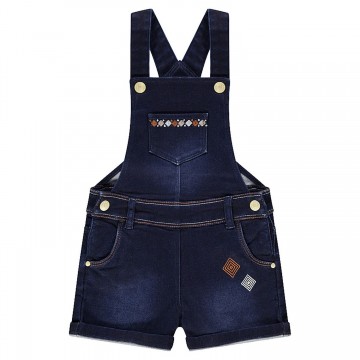 Salopette courte en jeans fille