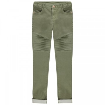 Pantalon uni avec empiècement fille