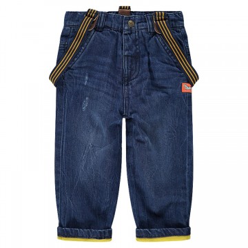 Jeans effet used et crinkle doublé jersey bébé garçon