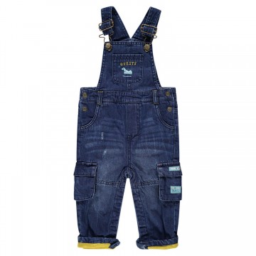 Salopette en jeans effet used doublée jersey bébé garçon