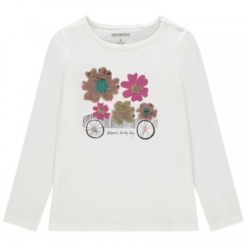 Tee-shirt manches longues en coton bio fille