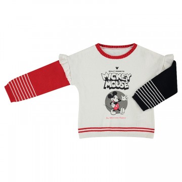 Pull en tricot volanté "Mickey" fille