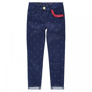 Jeans slim à pois all-over fille