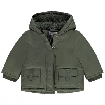 Parka en twill doublée en sherpa bébé garçon