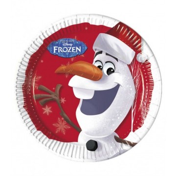 Lot de 8 assiettes cartons "Olaf"