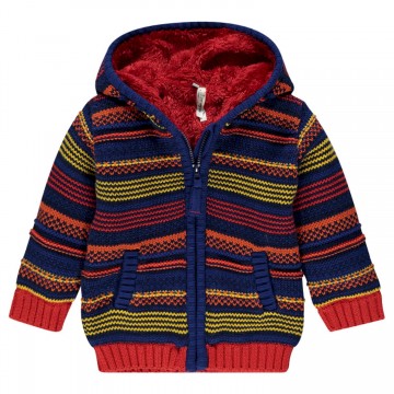 Veste à capuche en tricot doublée sherpa bébé garçon