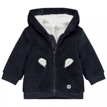 Veste à capuche en velours doublée sherpa bébé garçon