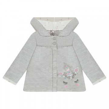 Parka en coton chiné doublée de voile de coton bébé fille