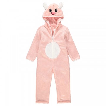 Surpyjama animal fantaisie en sherpa rose fille