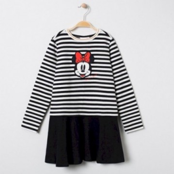 Robe manches longues effet 2 en 1 "Minnie" fille