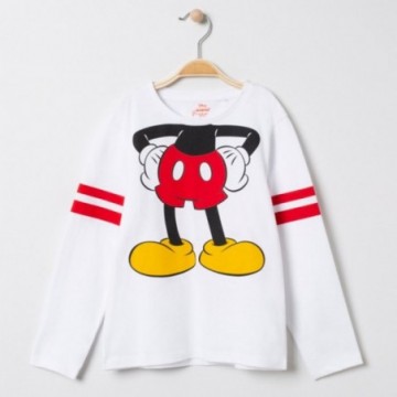 Tee-shirt manches longues en coton "Mickey" garçon